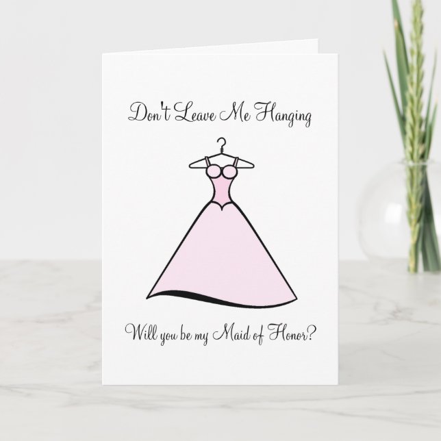 Be My Maid of Honour - Hanging Dress Invitation (Front)