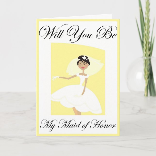 Be My Maid of Honour Wedding Invitation (Front)
