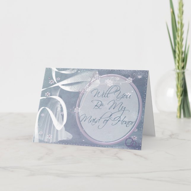 Be My Maid of Honour Wedding Invitation (Front)