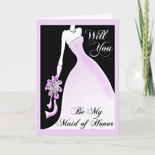Be My Maid of Honour Wedding Invitation (Front)