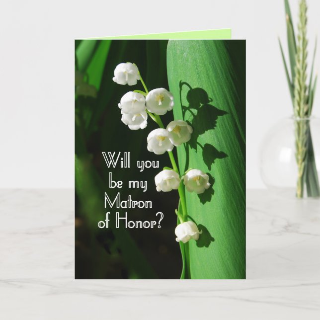 Be My Matron of Honor Lily of the Valley Invitation (Front)