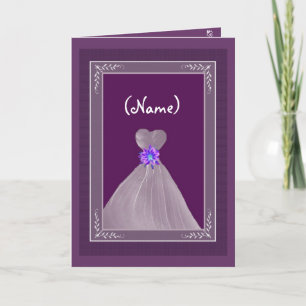 Be My Matron of Honour PLUM Theme with Flowing Gow Invitation