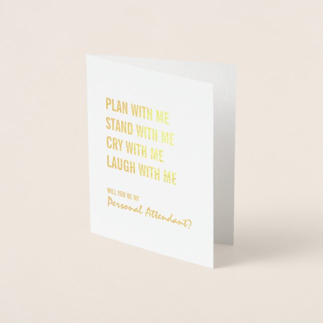 Be My Personal Attendant Plan With Me Gold Foil Foil Card (Front)