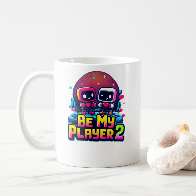Be My Player 2 Mug – Gamer Couple Gift (With Donut)