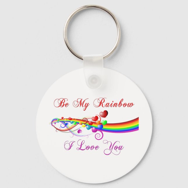 Be My Rainbow Gay Valentine Keychain (Front)