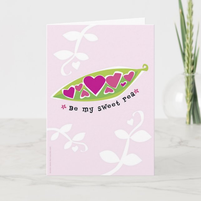 Be My Sweet Pea Valentine's Day Card (Front)