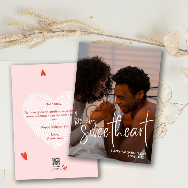 Be My Sweetheart Script Valentine Photo Card (Be My Sweetheart Script Valentine Photo Card)