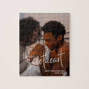 Be My Sweetheart Script Valentine Photo Jigsaw Puzzle
