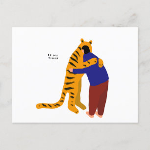 Be my tiger announcement postcard