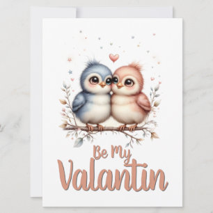 Be My Valentin – Cute Love Birds Valentine Art