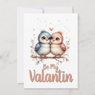 Be My Valentin – Cute Love Birds Valentine Art