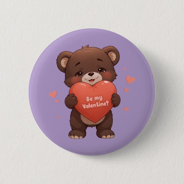 Be my Valentine? 2 Inch Round Button (Front)