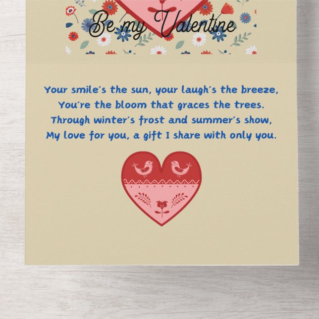 Be my Valentine All In One Invitation (Inside Bottom)