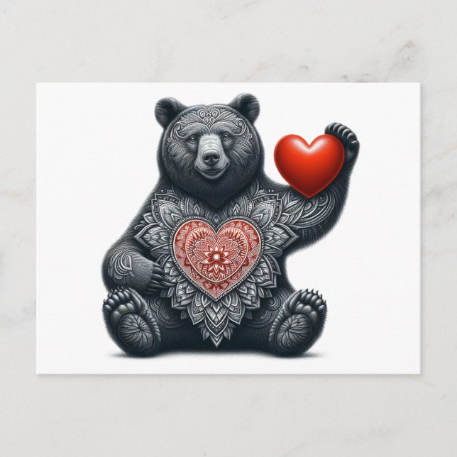 Be My Valentine Bear Postcard (Front)