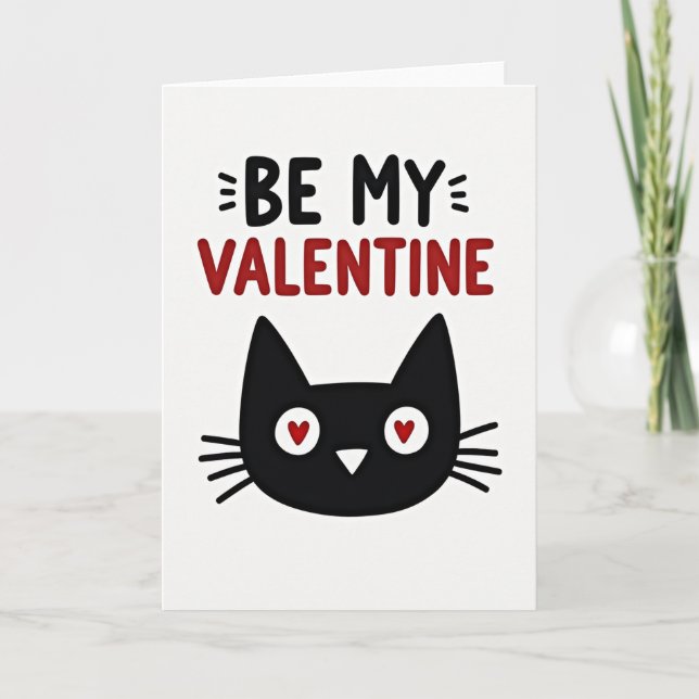 Be My Valentine Cat Card (Front)