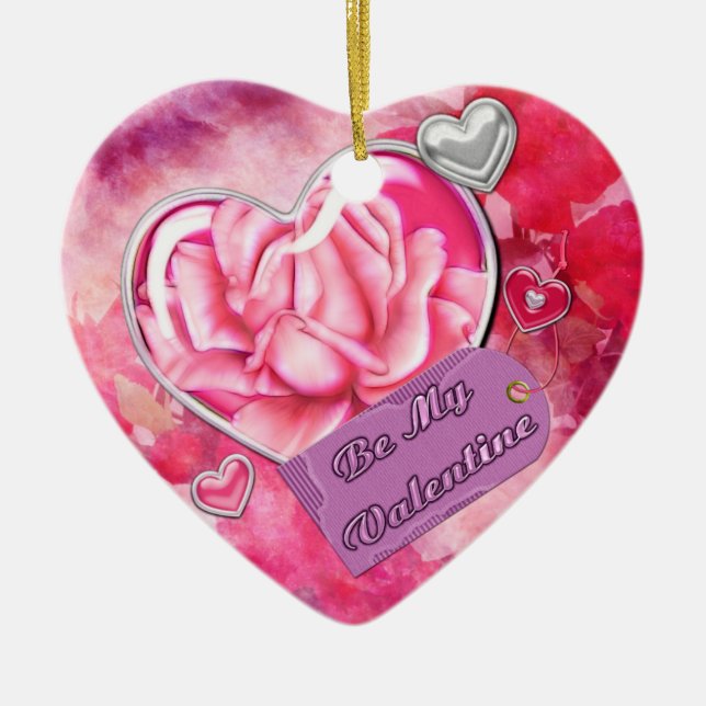 Be My Valentine Ceramic Ornament (Front)