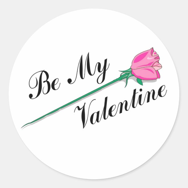 be my valentine classic round sticker (Front)
