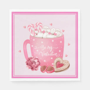 Be My Valentine Cocoa, Cookies and Sweets Napkin