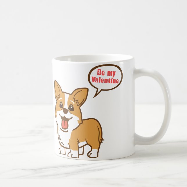 "Be My Valentine" Corgi Mug (Right)
