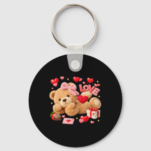 Be My Valentine Cute Crochet Yarn Bear Love _1  Keychain