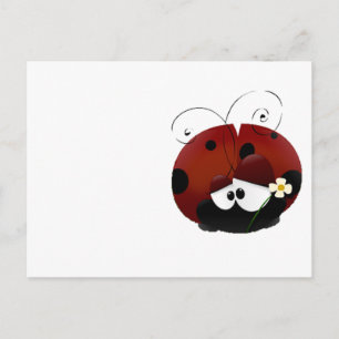 Be My Valentine Cute Red Ladybug Cartoon Holiday Postcard