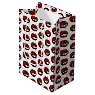 Be My Valentine Cute Red Ladybug Cartoon Medium Gift Bag