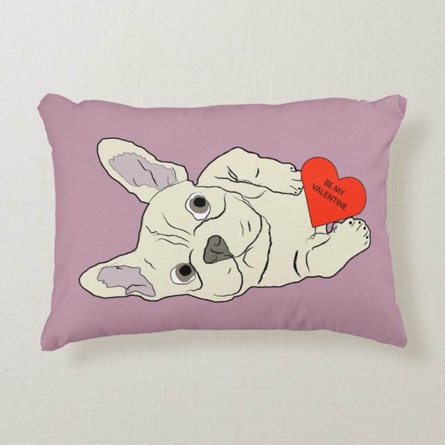 Be my Valentine, dog Accent Pillow (Front)