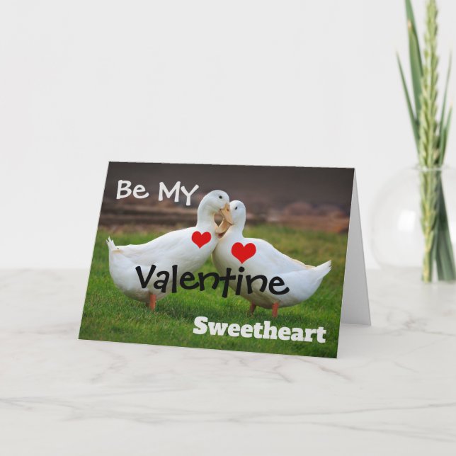 Be My Valentine Ducks Card (Front)