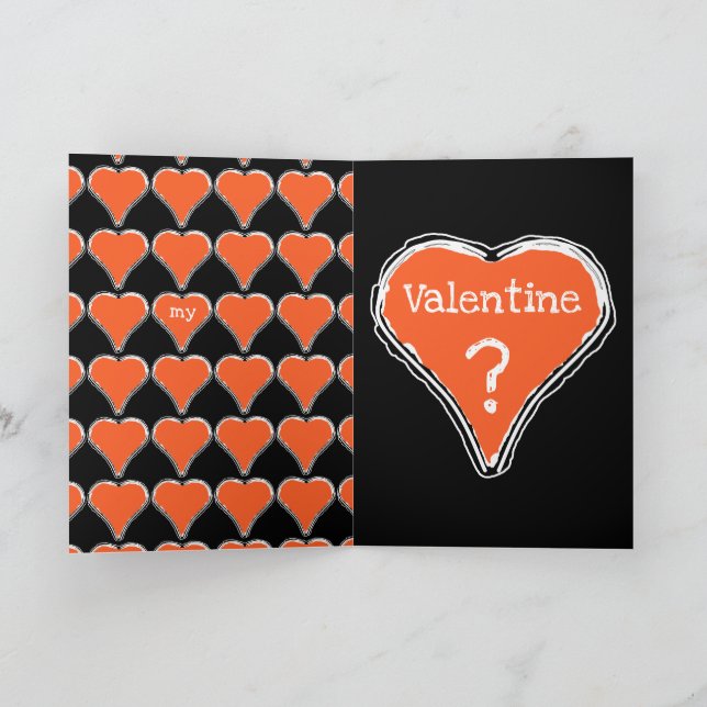 Be my Valentine elegant card with red heart v2 (Inside)
