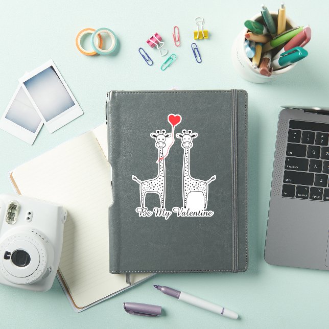 Be My Valentine Giraffe Couple Red Heart Balloon (iPad Cover)