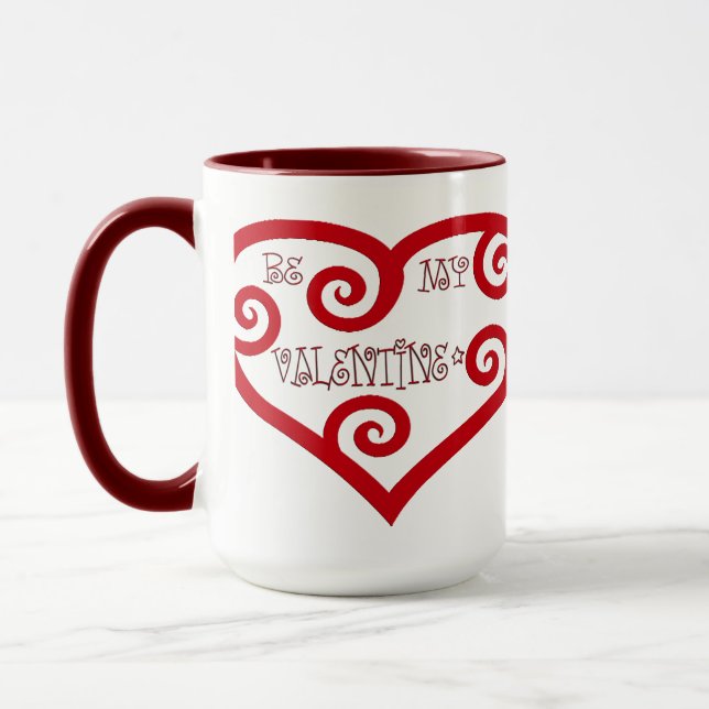 Be My Valentine Heart Mug (Left)