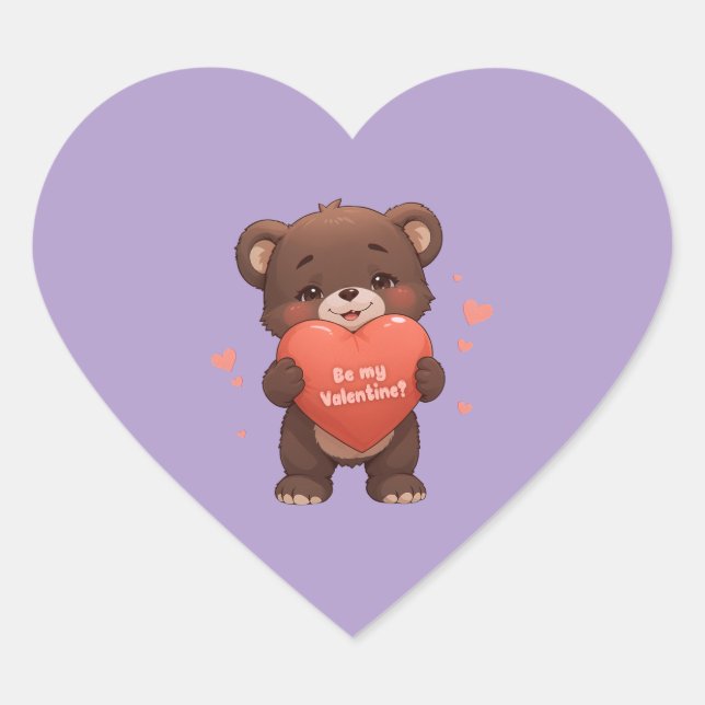 Be my Valentine? Heart Sticker (Front)