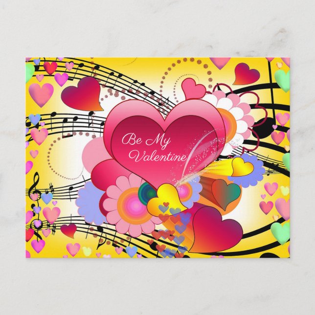 Be My Valentine Holiday Postcard (Front)