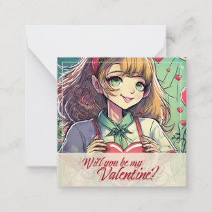 Be My Valentine in Manga Style 33419 Card