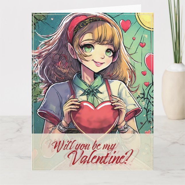 Be My Valentine in Manga Style 33419 Card