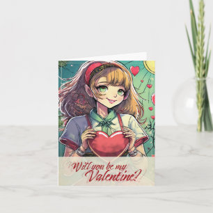 Be My Valentine in Manga Style 33419 Card