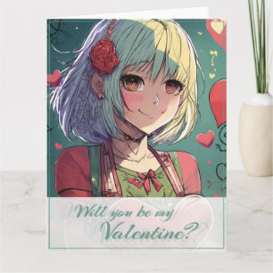 Be My Valentine in Manga Style 33420 Card