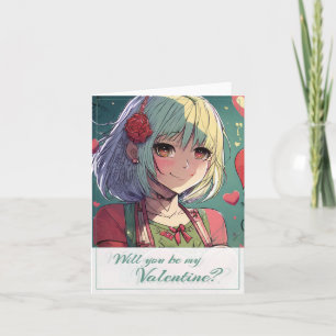 Be My Valentine in Manga Style 33420 Card