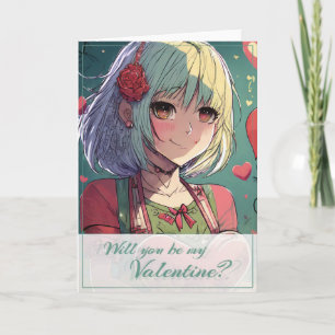 Be My Valentine in Manga Style 33420 Card