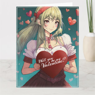 Be My Valentine in Manga Style 33893 Card