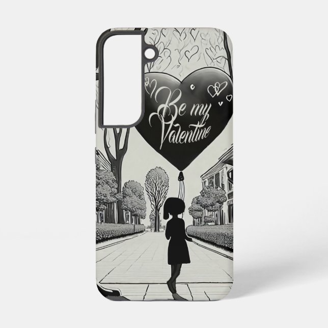 Be My Valentine in Manga Style Monochrome 1617 Samsung Galaxy S22 Case (Back)