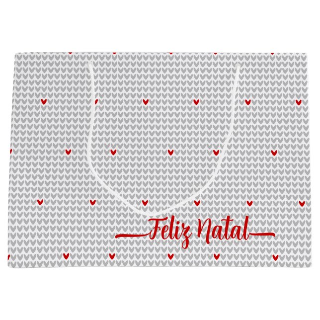 Be my Valentine Knit Heart Large Gift Bag (Front)