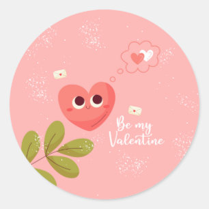 Be my valentine letter classic round sticker