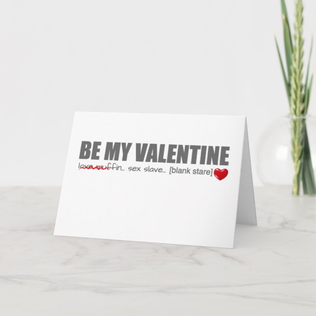 Be My Valentine Love Muffin Card (Front)