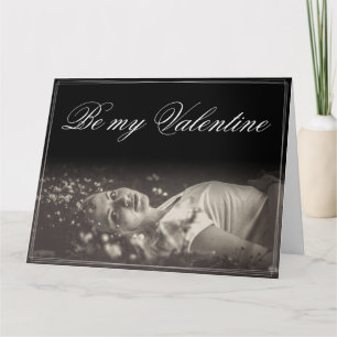 Be my Valentine - lying young woman Card