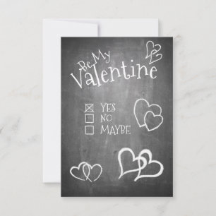 Be my Valentine on a chalk board