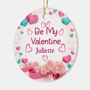 Be My Valentine Personalized Ceramic Ornament