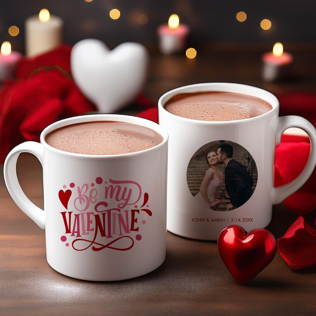 "Be My Valentine" Personalized Photo and Message Two-Tone Coffee Mug (Creator Uploaded)