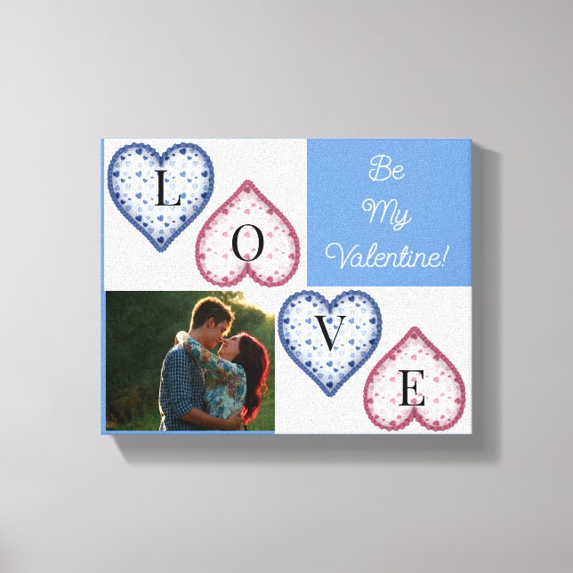 Be My Valentine Personalized Photo Canvas Print (Front)