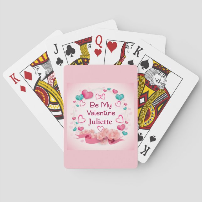 Be My Valentine Personalized Playing Cards (Back)